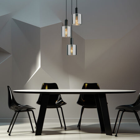 Lustra dining Black Ember SQ 3 becuri