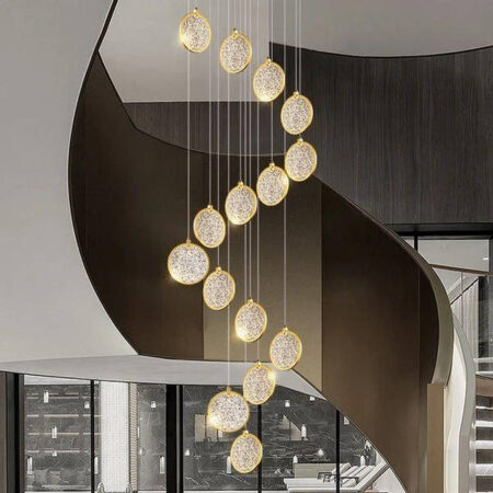 Candelabru Led casa scării Nebula Gold Happy Light