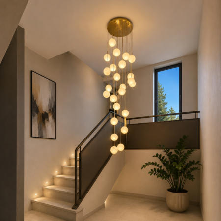 Candelabru Premium Snow Gold 25 Globuri sticlă Happy Light