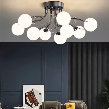 Lustra Snowball Black 9 globuri Happy Light