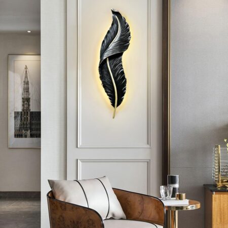 Aplica Led Design Pană Negru Happy Light