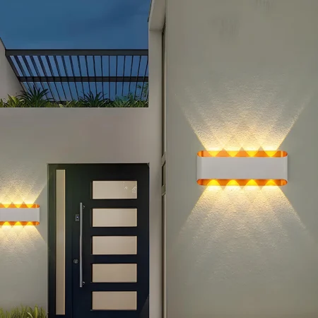 Aplica Led Exterior Gold Warm Alb 8W Happy Light