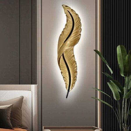 Aplica Led de perete Design Pană Auriu Happy Light