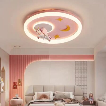 Lustra Led pentru copii Unicorn 76W cu telecomandă Happy Light
