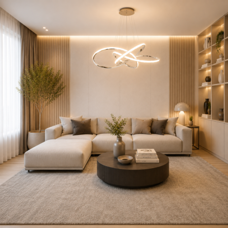 Candelabru Led argintiu Maze 160W cu telecomandă