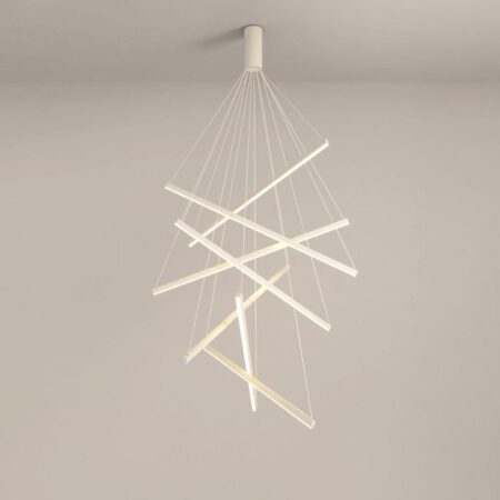 Candelabru Led Urban White 7 segmente cu telecomandă Happy Light