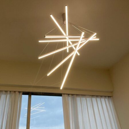 Candelabru Led living Urban White 7 segmente cu telecomandă