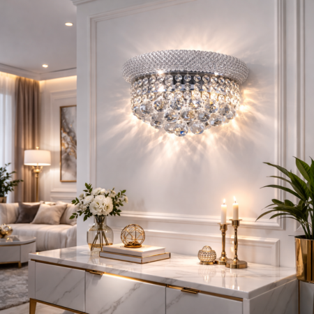 Aplica Crystal Balls Silver Happy Light