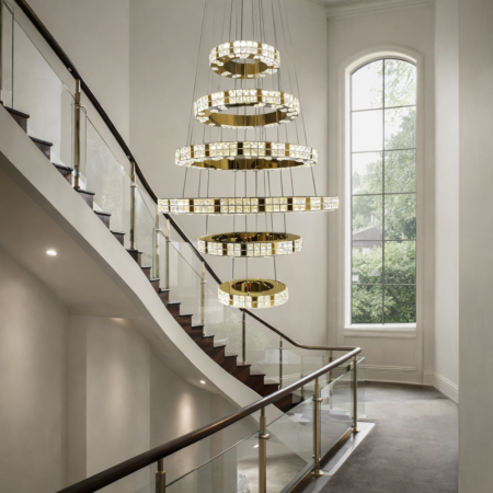 Candelabru Led Zena Gold 470W cu telecomandă Happy Light