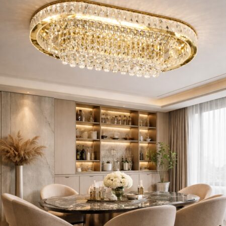 Candelabru Led dining Zion Gold 85x50cm Happy Light