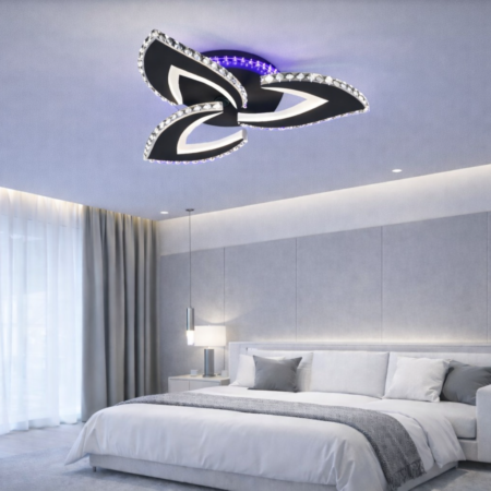 Lustra Led Crystal Summer Negru RGB 72W cu telecomandă