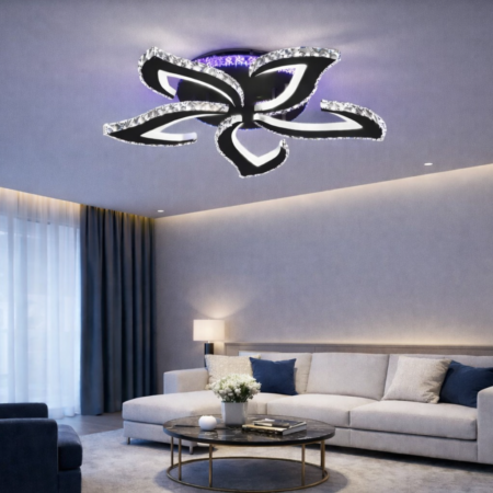 Lustra Led Crystal Summer Negru RGB cu telecomandă
