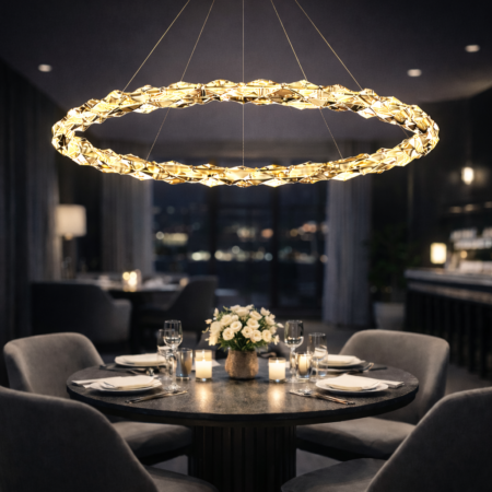 Candelabru Led Crystal Dark 80cm cu telecomandă