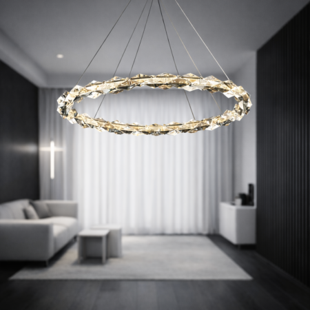 Candelabru Led living Crystal Dark 60cm cu telecomandă