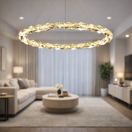 Candelabru Led living Crystal Dark 80cm cu telecomandă