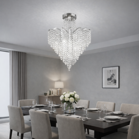 Candelabru Pearl Heart Silver 6 becuri Happy Light