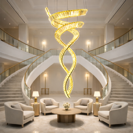 Candelabru auriu HoReCa Spiral Lux 60x130cm cu telecomandă