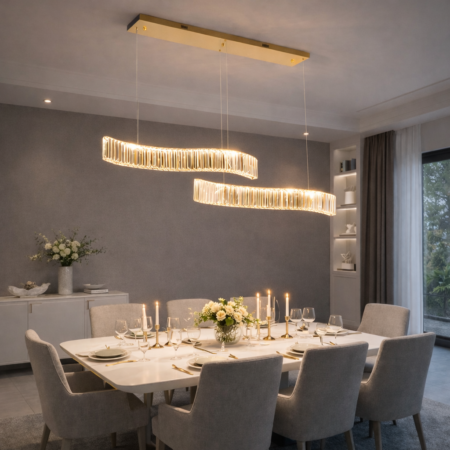 Candelabru auriu dining Ribbon 100cm