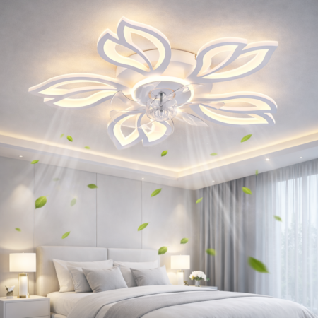 Lustra Led AirLis White Ventilator cu telecomandă Happy Light