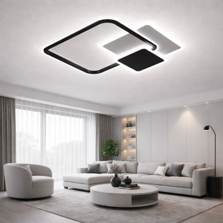 Lustra Led living Contrast SQ 120W cu telecomandă