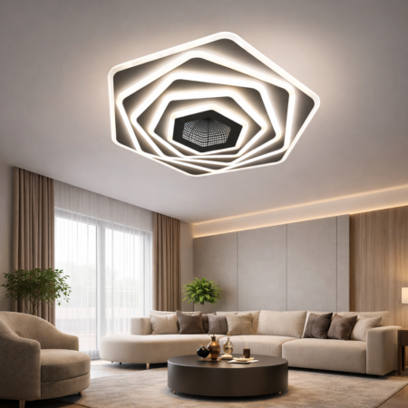 Lustra Led living Roll Hexagon cu telecomandă