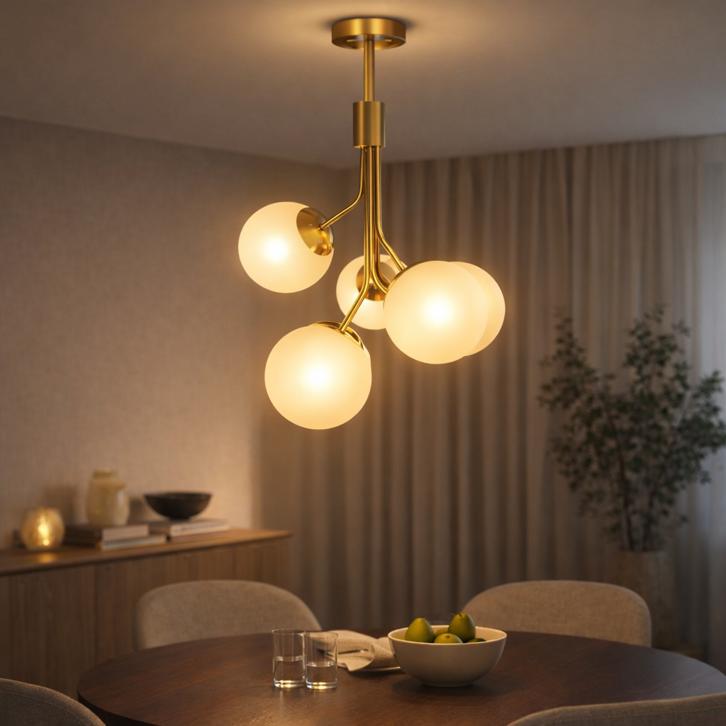 Lustra Lorel Gold 5 globuri Happy Light