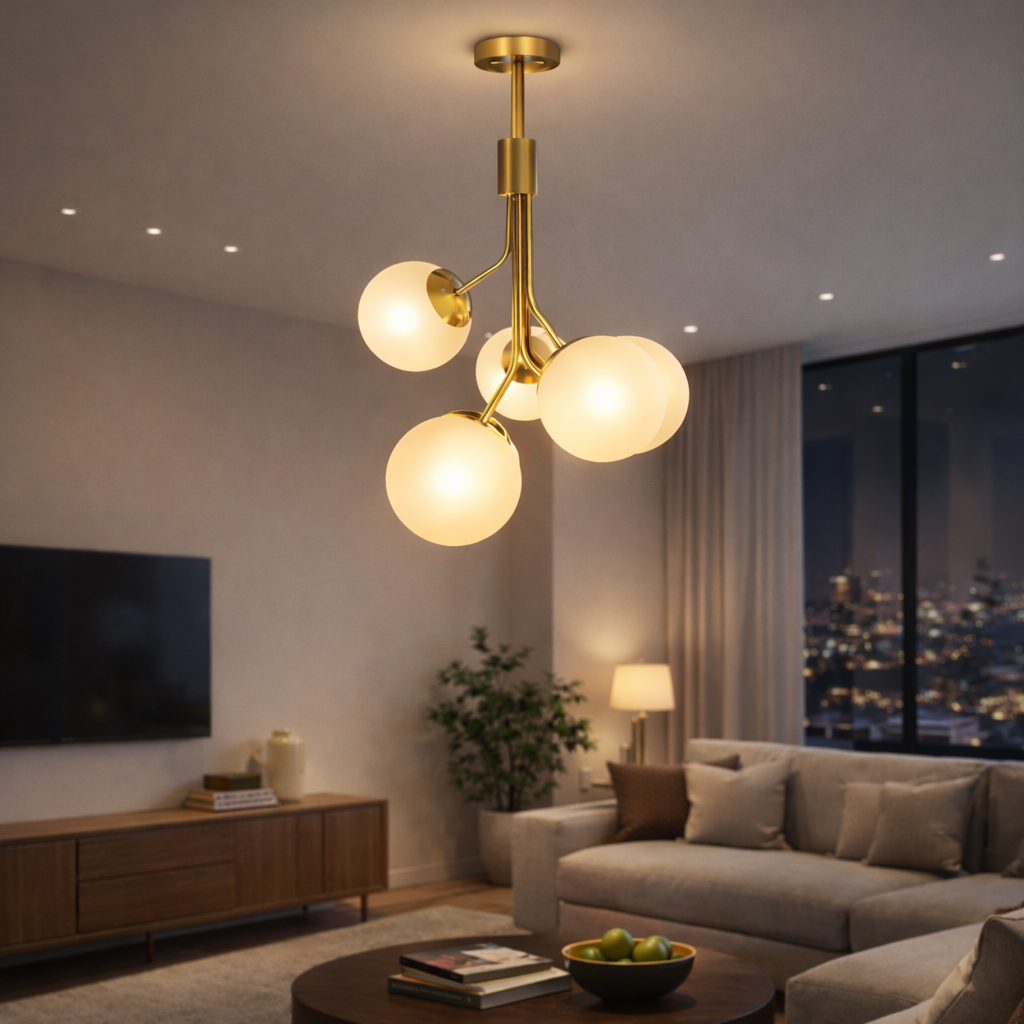 Lustra living Lorel Gold 5 globuri Lustra living Lorel Gold 5 globuri