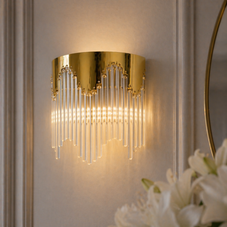Aplica Crystal Ripple Auriu Happy Light