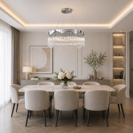 Candelabru Crystal Ripple Argintiu D60cm