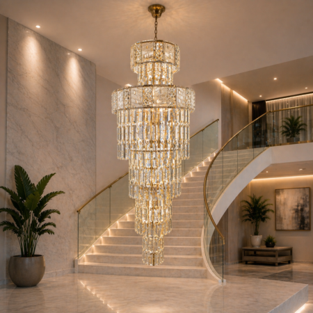 Candelabru auriu Crystal Moonstone