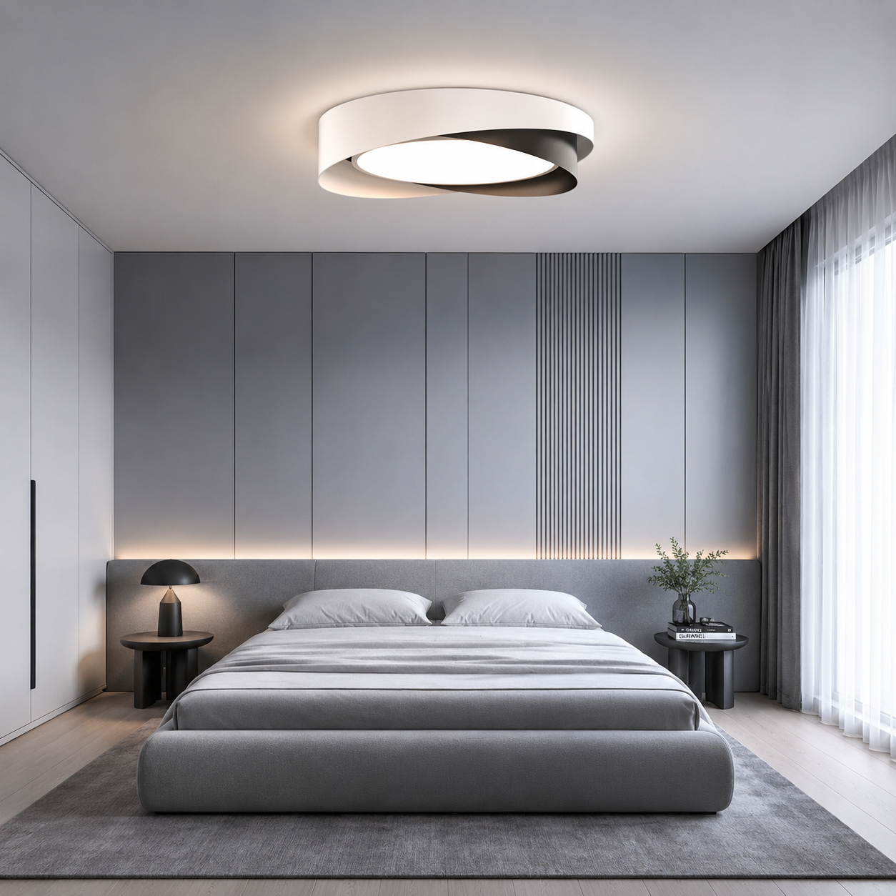 Lustra Led dormitor Elion RD 84W cu telecomandă Lustra Led dormitor Elion RD 84W cu telecomandă