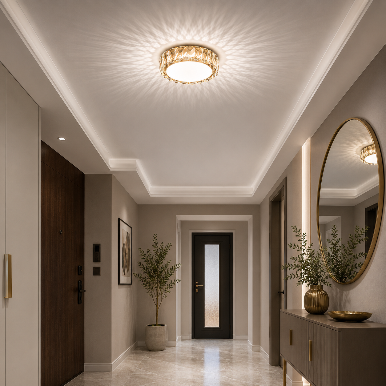 Lustra Led pentru hol Mini Sun RD 36W Happy Light Lustra Led pentru hol Mini Sun RD 36W Happy Light