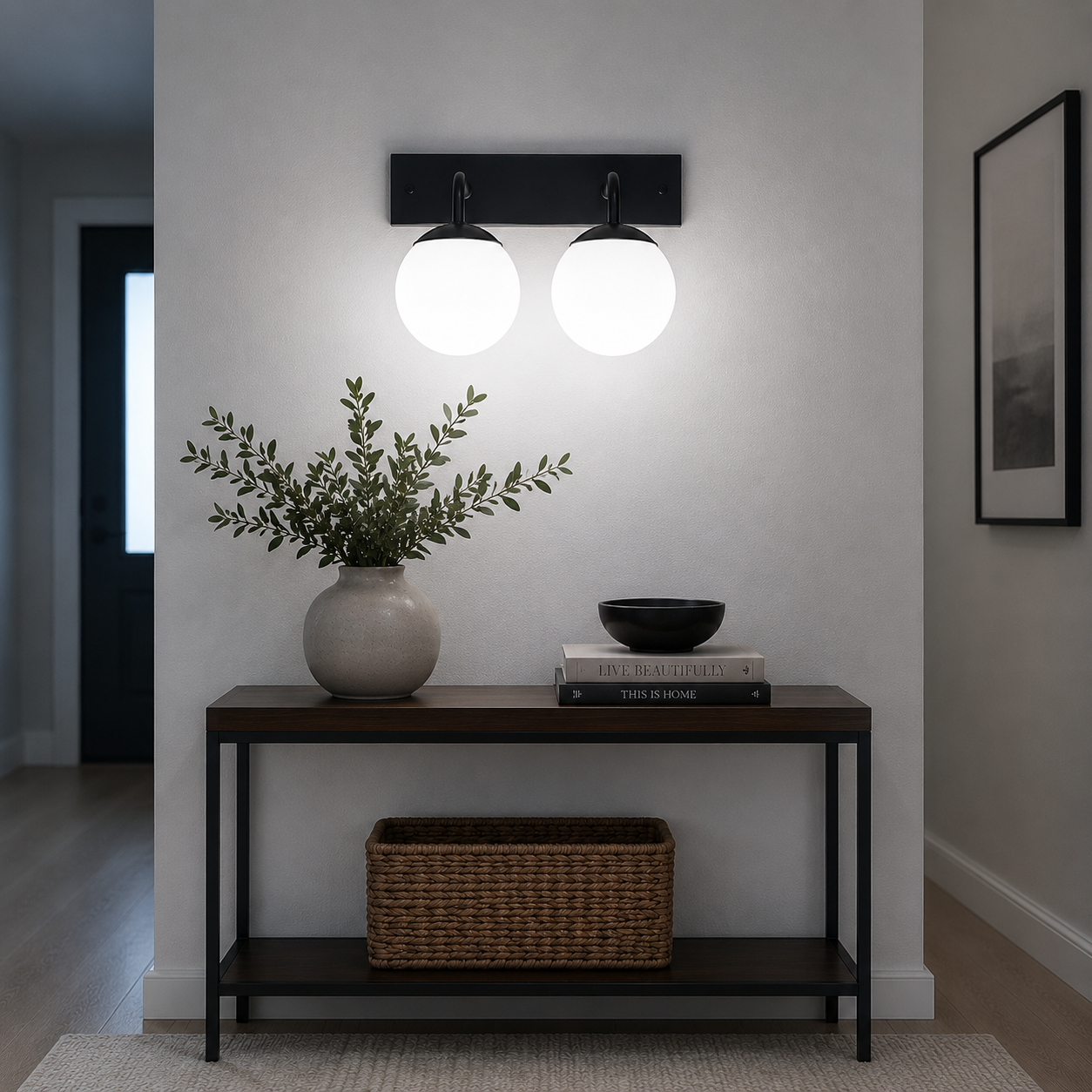 Aplica Unity Black 2 globuri sticlă