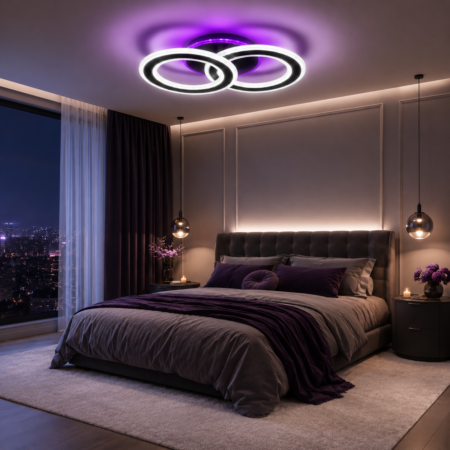 Lustra Led Blend Black 84W RGB cu telecomandă Happy Light