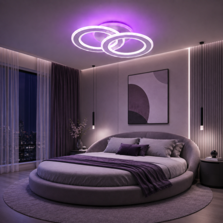 Lustra Led Blend White 84W RGB cu telecomandă Happy Light
