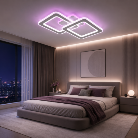 Lustra Led Blend White SQ 88W RGB cu telecomandă