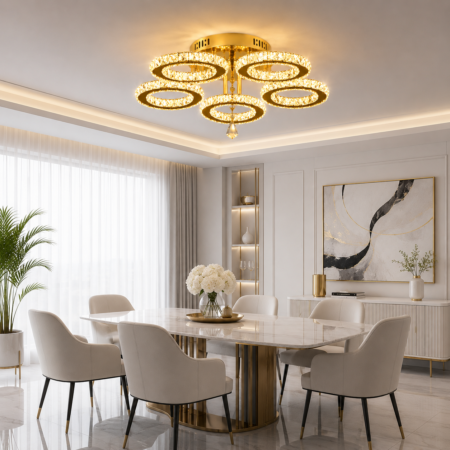 Lustra Led Brillar Gold cu telecomandă