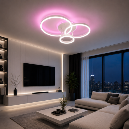 Lustra Led Nordic Rond White RGB cu telecomandă