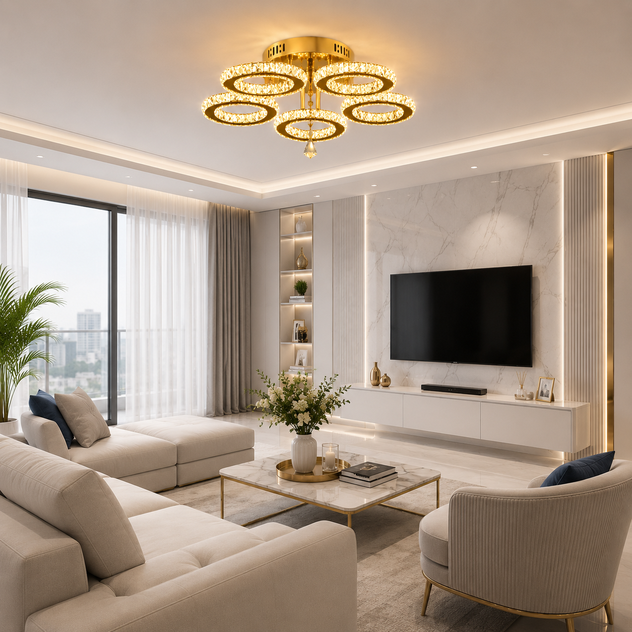 Lustra Led living Brillar Gold
