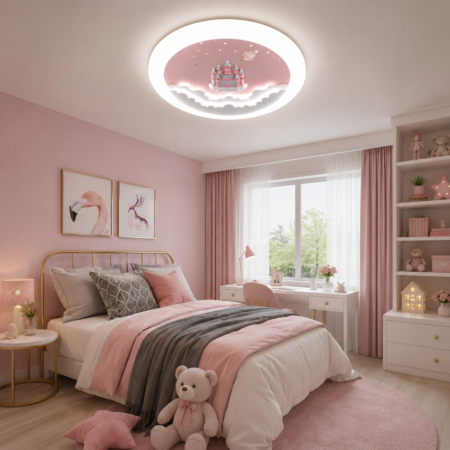 Lustra LED pentru copii Princess Castle cu telecomandă