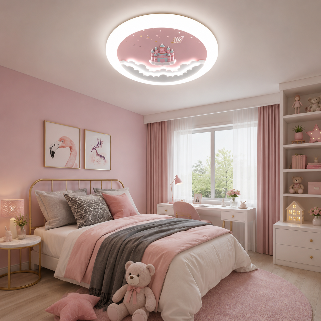 Lustra LED pentru copii Princess Castle cu telecomandă Lustra LED pentru copii Princess Castle cu telecomandă