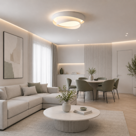 Lustra Led Elion White RD 84W cu telecomandă