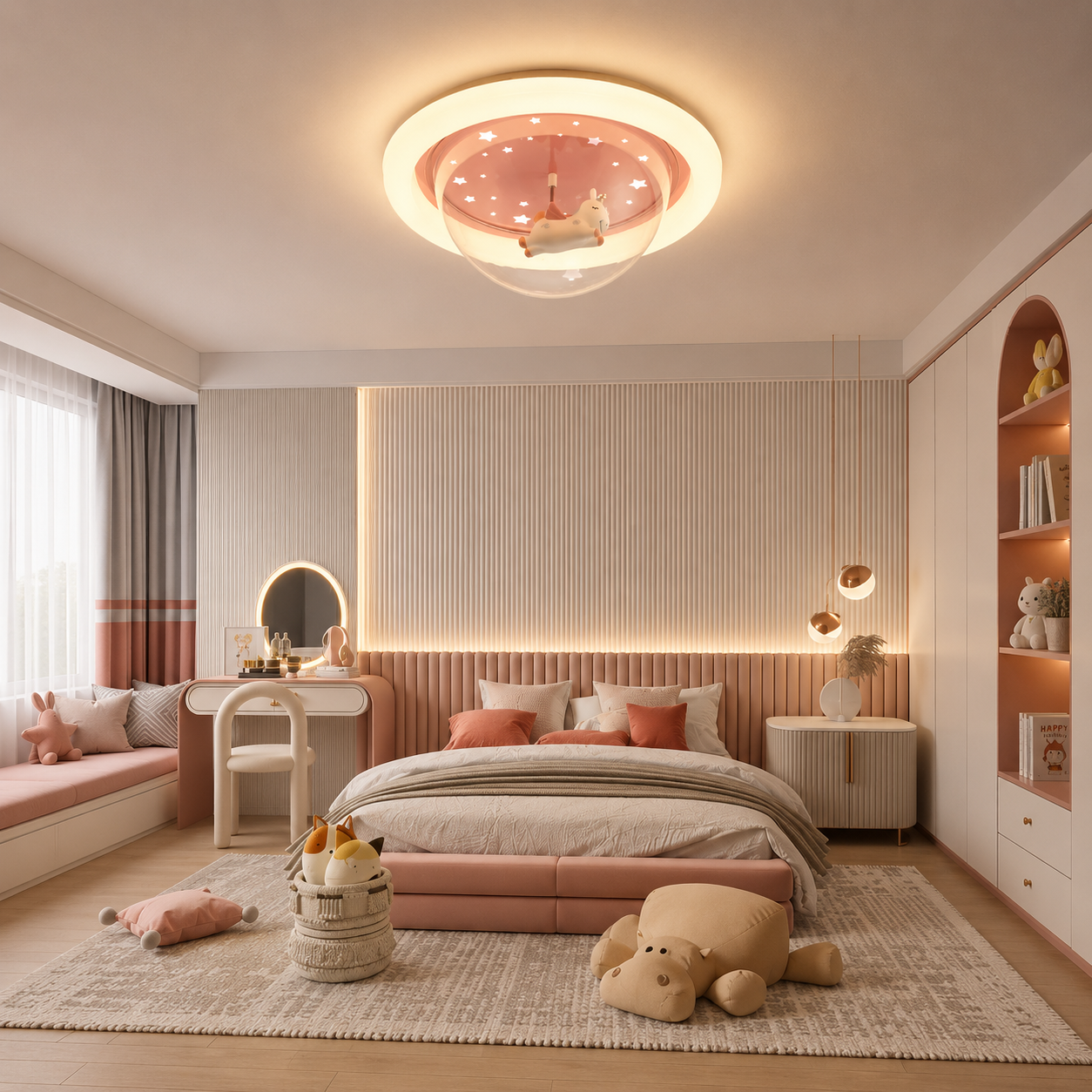 Lustra Led pentru copii Unicorn Magic 96W cu telecomandă