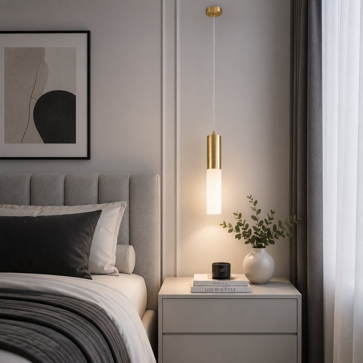 Pendul Led Cylinder Auriu