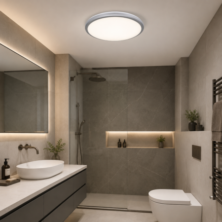 Plafoniera Led Baie Leston Argintiu 36W IP54 Lumină neutră Happy Light