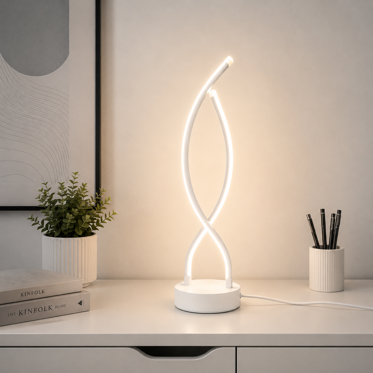 Veioza Led Double Twist White 16W