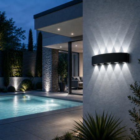 Aplica Led Exterior Radius Negru 10W 6500K Lumină rece Happy Light