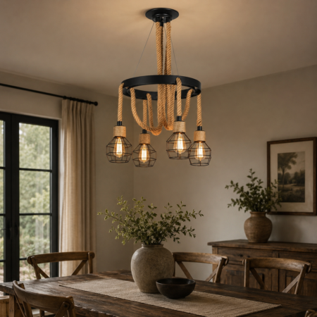 Candelabru Rustic 4 becuri Happy Light