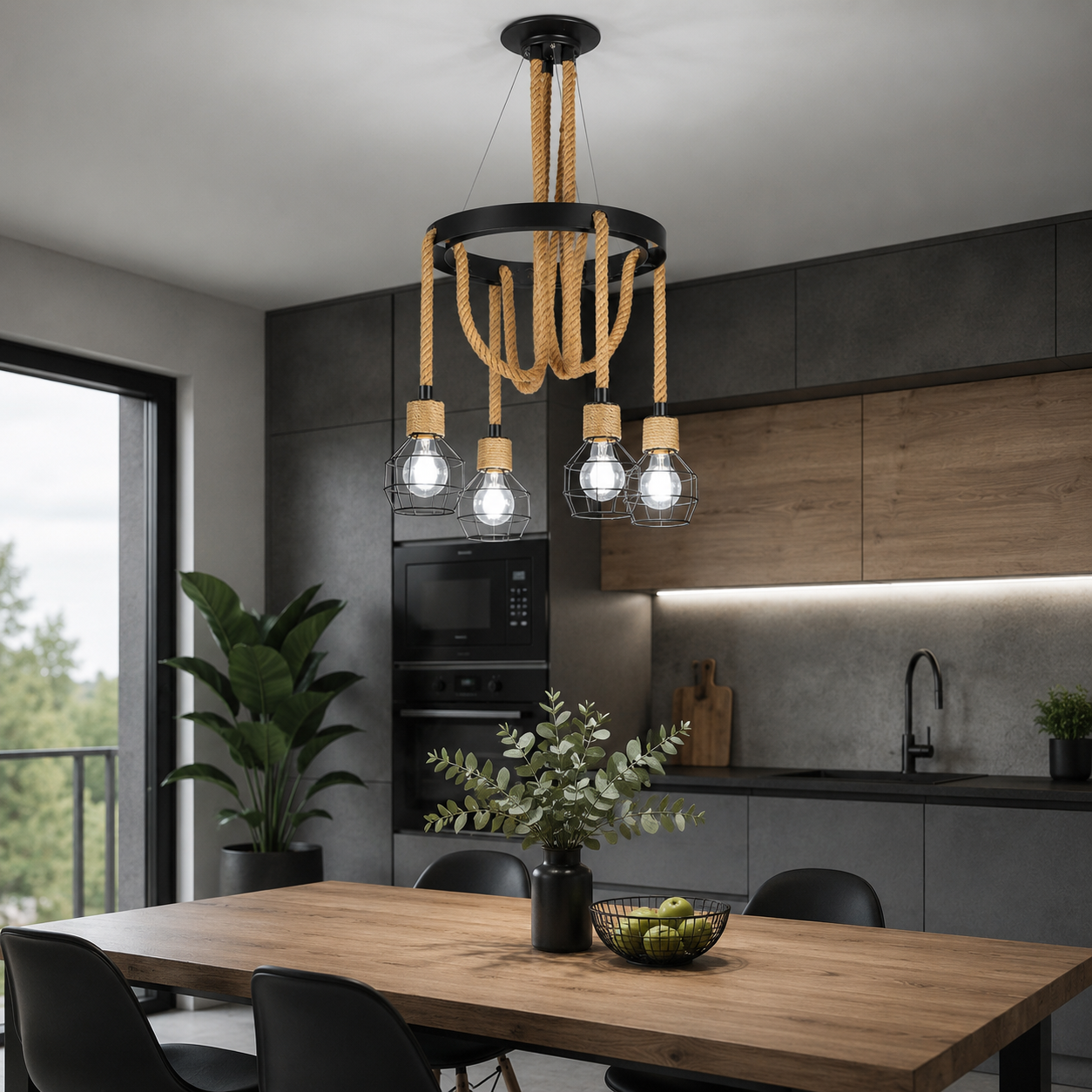 Candelabru Rustic 4 becuri - imagine 3