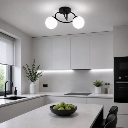 Lustra Sfera Black 2 globuri Happy Light